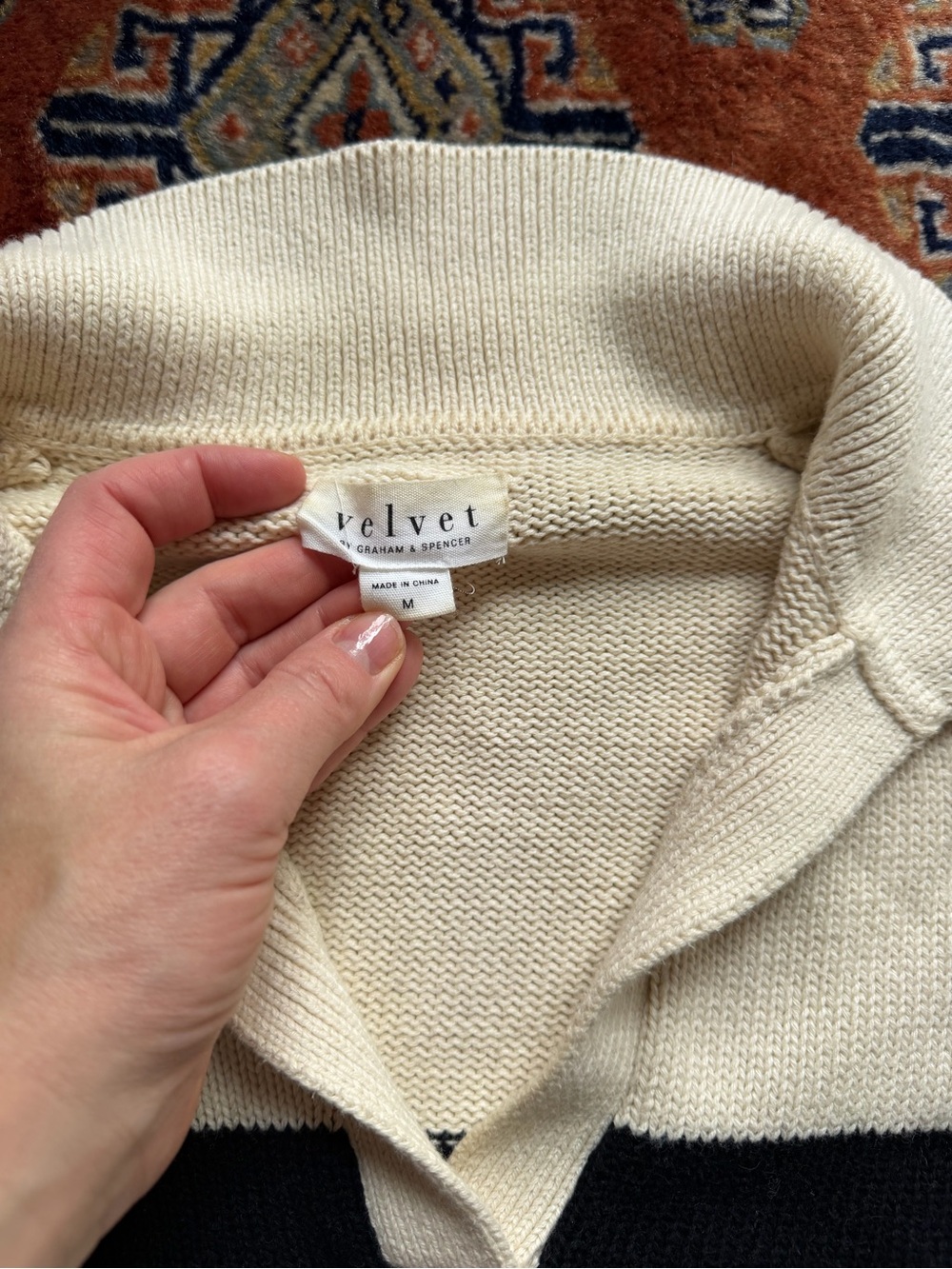 Velvet Striped polo Sweater - Picture 5 of 5